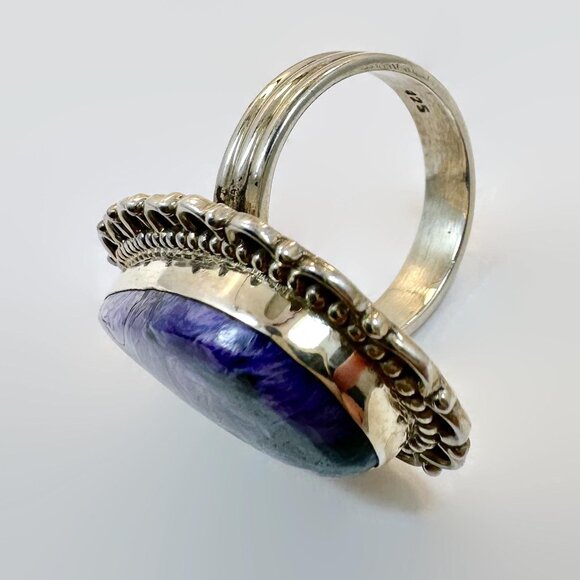 Chariote Ring, Purple Chariote, Sterling Silver, Size 9, Charite, Vintage Ring - Picture 4 of 5